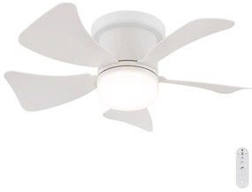 Globo 03609W - Ventilator de tavan LED dimabil HINES LED/10W/230V + telecomandă alb