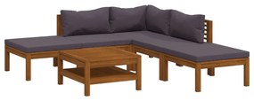 3086892 vidaXL Set mobilier grădină cu perne, 6 piese, lemn masiv acacia