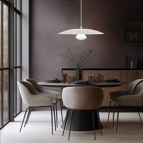 Lustră albă LED cu abajur din metal Lund – Candellux Lighting