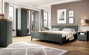 Pat lemn masiv Jardon 140/160/180x200cm Grafit - 140x200