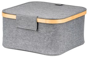 Cutie de depozitare G21 30 x 30 x 15 cm, dinbambus cu capac, gri