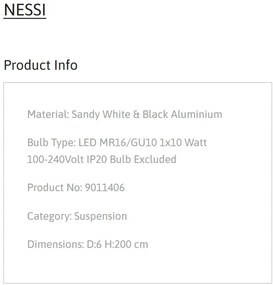 Pendul stil minimalist NESSI, NVL-9011406