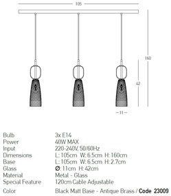 Lustra cu 3 pendule design decorativ Line
