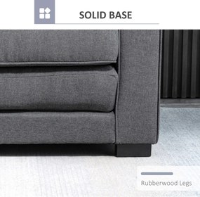 HOMCOM Canapea Extensibilă din Material Textil 2 Locuri cu Capitonaj și Arcuri, 151x75x85 cm, Gri | Aosom Romania