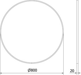 Mexen Loft oglindă de baie rotundă 80 cm, ramă neagră - 9850-080-080-000-70