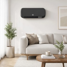 HOMCOM Aerotermă Electrică de Perete cu Telecomandă și Timer 12h, Negru | Aosom Romania