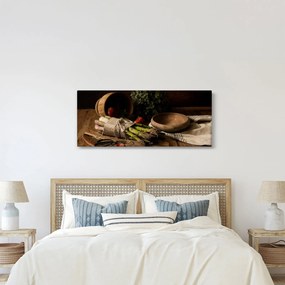 Tablou cu sparanghel pe masă (120x50 cm)