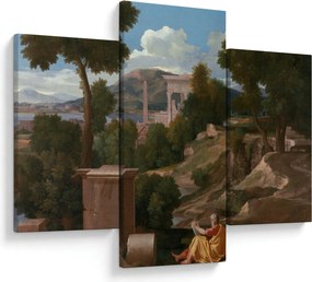 Tablou - Nicolas Poussin, Landscape with Saint John on Patmos, reproducere (90x60 cm)