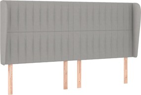 vidaXL Tăblie de pat cu aripioare gri deschis 203x23x118/128 cm textil
