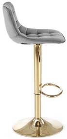 Scaun de bar H120 velvet gri/gold