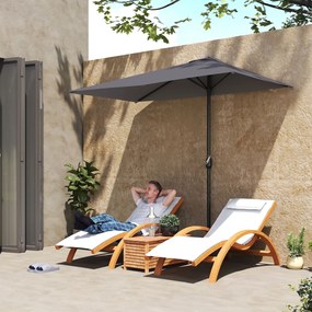 Outsunny Copertină de Perete Semicirculară Gri, cu Manivelă, Design Spațiu-Eficient pentru Terasă și Grădină, Φ270x245cm | Aosom Romania