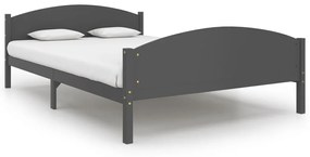 Cadru de pat, gri inchis, 160x200 cm, lemn masiv de pin Morke gra, 160 x 200 cm