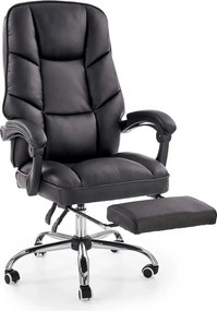 Scaun de birou ALVIN, negru, piele ecologica, 66x70x118/125 cm