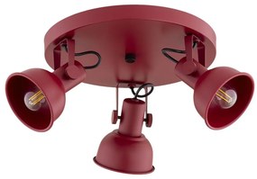 Plafoniera cu 3 spoturi directionabile design modern Lenora rosu