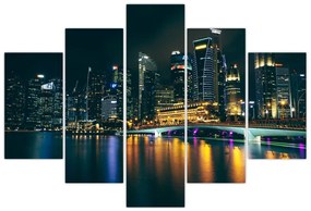 Tablou - Singapore noaptea (150x105 cm)