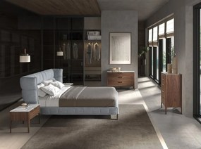 Pat dublu tapitat design LUX Gri-albastrui deschis, 180x200cm