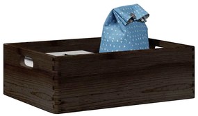 vidaXL Cutie din lemn cu mânere negru 40x30x13 cm lemn masiv de pin