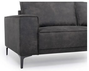 Canapea gri antracit cu tapițerie din imitație de piele 224 cm Copenhagen – Scandic