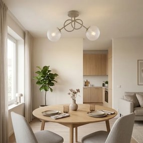 Brilagi - Lustră aplicată STELLA 2xE27/60W/230V bej/auriu