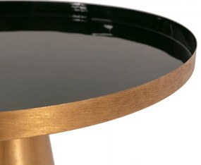 Masuta de cafea rotunda din metal Morrison 51x51x50 cm verde inchis/auriu