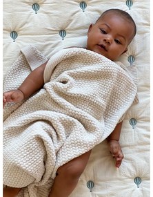 Pătură pentru copii, galben-deschis/albastră din bumbac organic matlasată 90x120 cm Balloon – Cam Cam Copenhagen