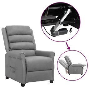 3093201 vidaXL Scaun rabatabil cu ridicare, gri, piele ecologică