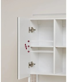 Dulap suspendat de baie cu oglinda DARA 70x70 cm, alb