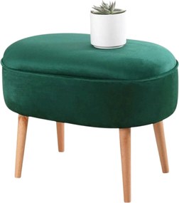 Taburet MOILE, stofa catifelata verde, 63x44x47 cm