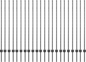 vidaXL Stâlp de gard. 22 pcs Gri 180 cm Oțel