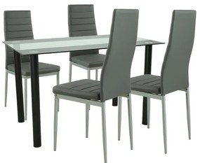 Set de masă Mezza 4+1 gri-gri