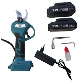 Foarfecă de grădină cu acumulator Grita HT-6600-1 + 2x baterii 21 V + 2 chei + geantă de transport p