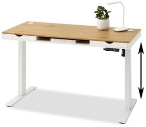 Masă PC Osto 140 (stejar alb + negru). 1109838