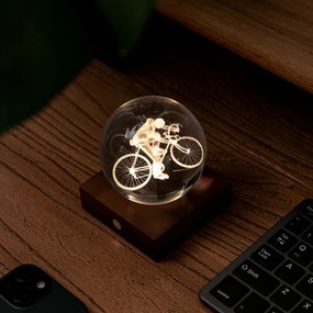 Lampă de masă cu motiv laser 3D, multe variante - Gingko Motiv: ciclist