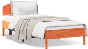 vidaXL Cadru pat fără saltea, maro ceruit, 100x200 cm, lemn masiv pin