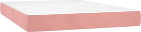 vidaXL Saltea cu arcuri buzunar, fermitate medie, roz, 140x220x20 cm, catifea