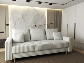 Canapea extensibilă dumonde cu ladă de depozitare si sezut confortabil din spuma high-density, Kronos Ambience Ivory 210x100 cm