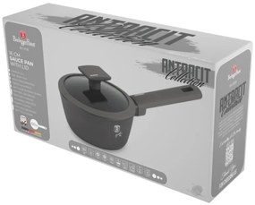 Oală pentru sos cu capac 16 cm, 1.2L – Berlinger Haus Anthracite Collection BH 8118, cu strat titan și design modern
