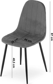 Scaun de masa PADVA VELVET, maro
