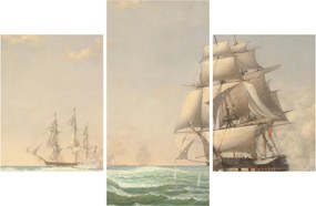 Tablou - Fitz Henry Lane, The United States Frigate President Engaging the British Squadron, reproducere (90x60 cm)