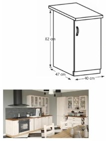 Zondo Dulap inferior de bucătărie Regnar D40/P Sosna nordică /Stejar sălbatic (D). 788959