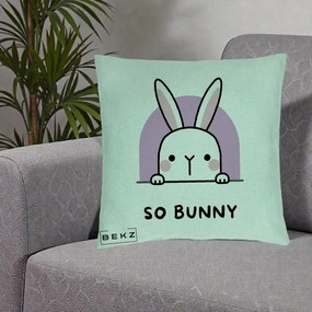 Perna Decorativa So Bunny Kawaii, 40x40 cm, Verde Menta, Husa Detasabila, Perna Inclusa, BEKZ®