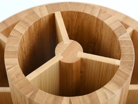 Organizator de baie în culoare naturală pentru cosmetice/rotativ, din bambus Isalys – MSV