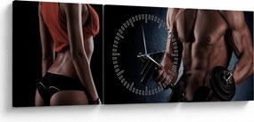 Tablou - Fitness (cu ceas) (90x30 cm)