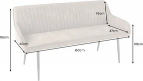 Bancheta tapitata design modern Turin 160cm, microfibra taupe