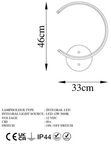 Aplică de perete neagră LED ø 10 cm Moon – Opviq lights
