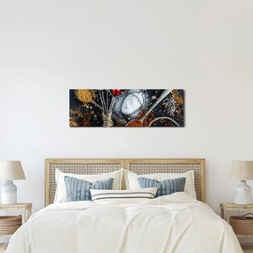 Tablou cu condimente (cu ceas) (90x30 cm)