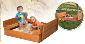 Lada de nisip din lemn cu bancute