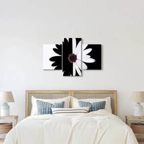 Tablou - Floare, alb- negru (90x60 cm)