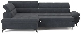 Canapea colțar extensibilă în L MARANO stânga negru