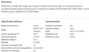 Plafoniera LED cu telecomanda design elegant LUCKY 52W
